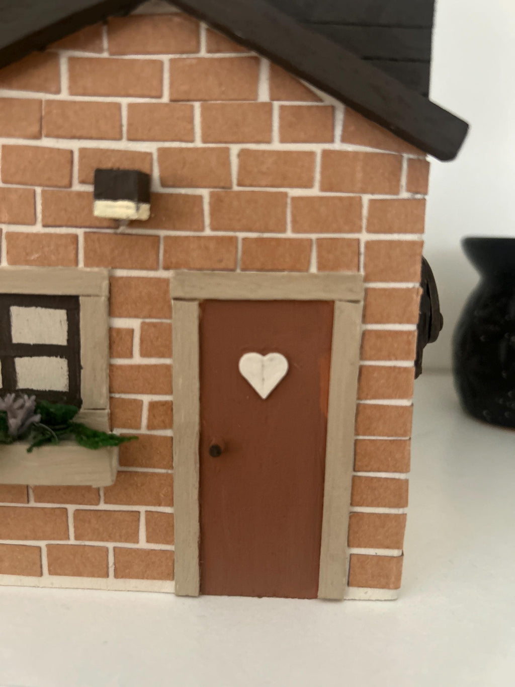 Casita de madera decorativa | Caja de recuerdos 12 x 12 cm | Regalo bebé – decoración habitación infantil – estilo neutro natural