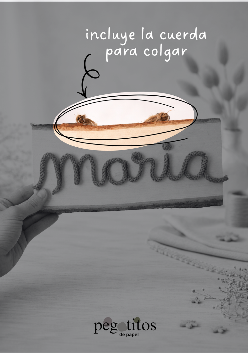 Nombre personalizado en madera para puerta infantil