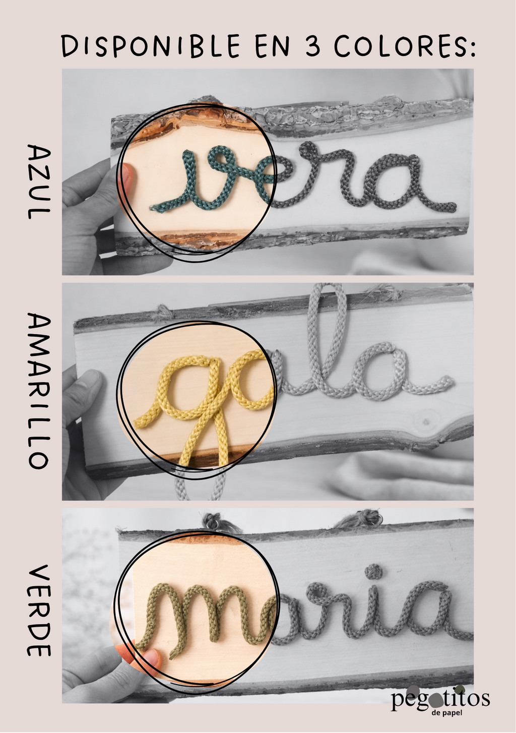 Nombre personalizado en madera para puerta infantil