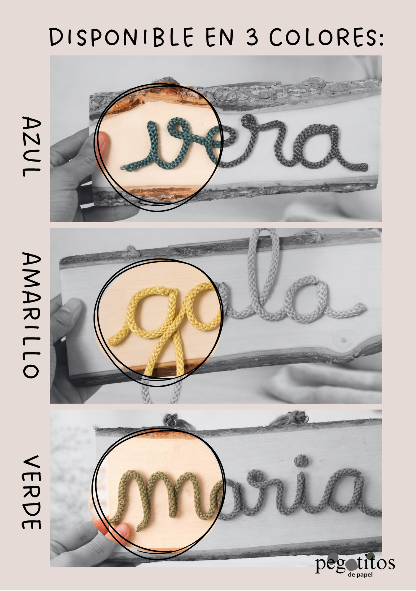 Nombre personalizado en madera para puerta infantil