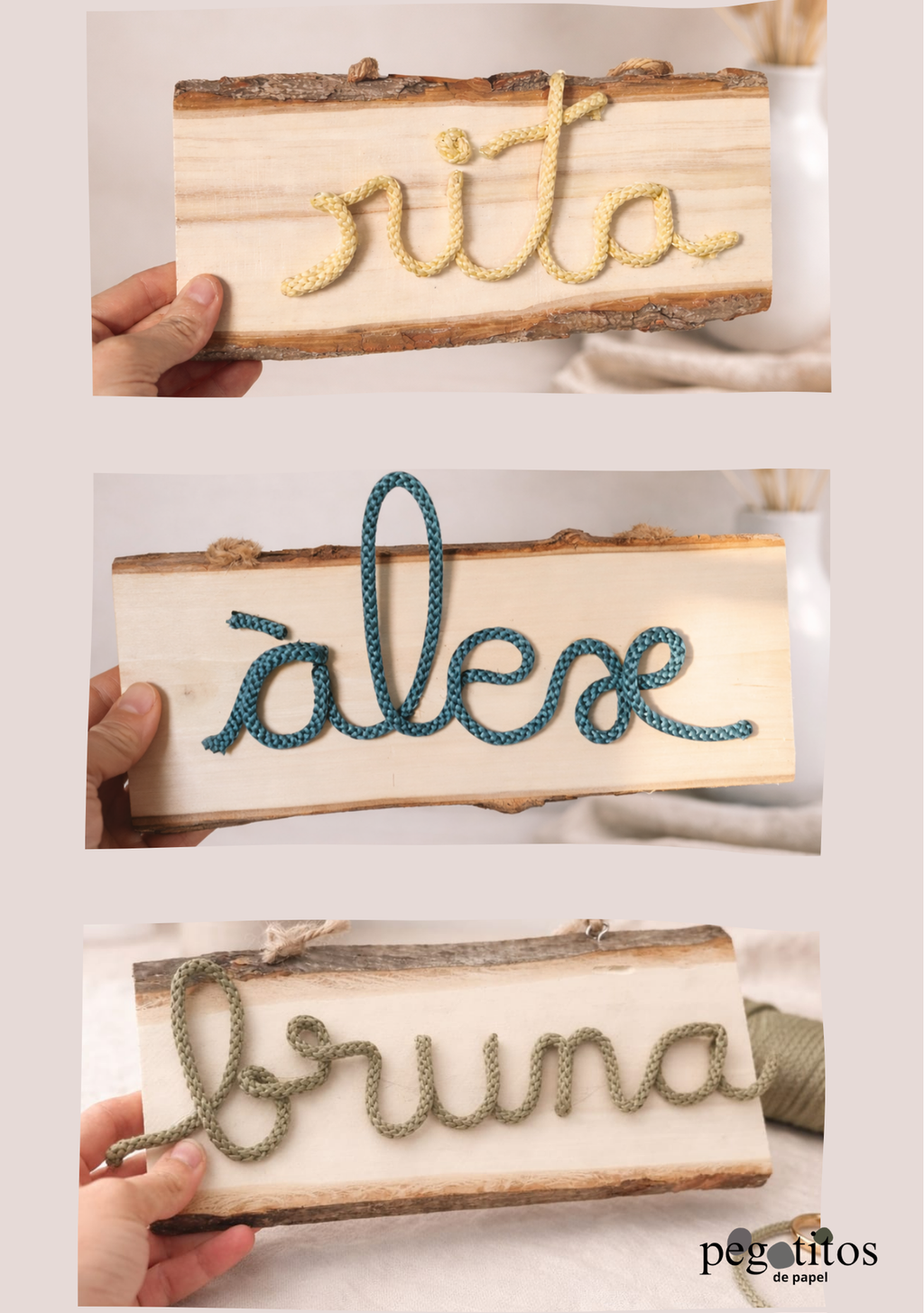 Nombre personalizado en madera para puerta infantil