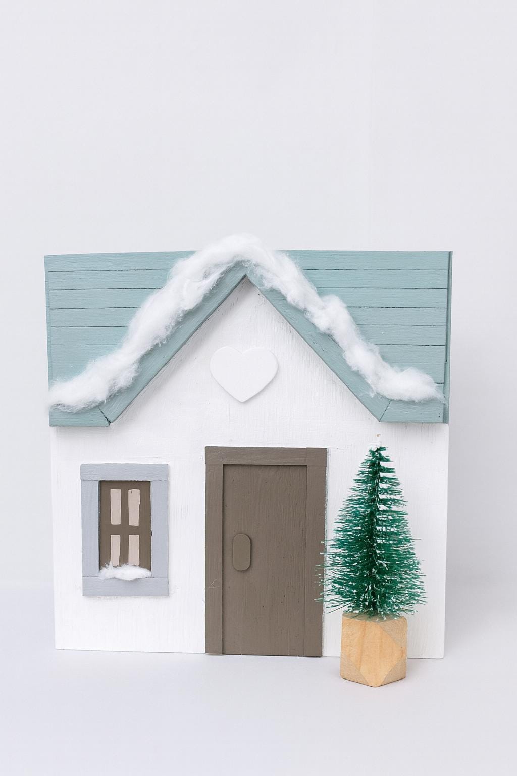 Cajita de madera decorativa | Caja de recuerdos 12 x 12 cm | Regalo bebé – decoración habitación infantil – estilo invernal